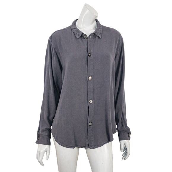 CP SHADES Women's Rayon Oversize Button Down Shirt in Gray Size Small - Picture 1 of 13